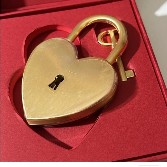 DIOR Gold Heart-Shaped Lock and Key Brand New In Box, Dust And Bag.,All Products : American Fashion Style Bags On Sale